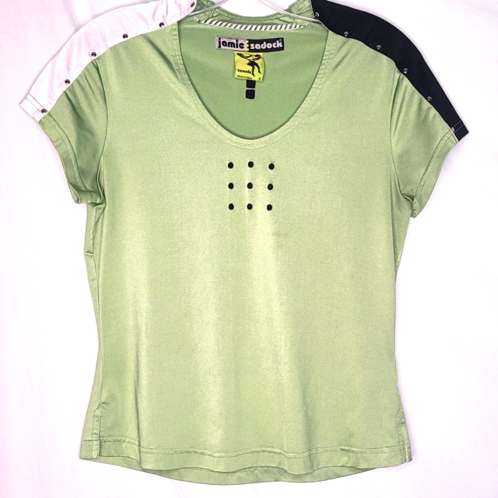 Jamie Sadock Tennis Top Lime Green Pull-over Size Small Excellent Look 💚